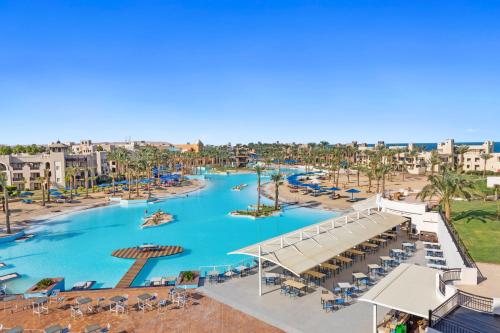 an aerial view of the pool at the resort at Pickalbatros The Palace Port Ghalib in Port Ghalib