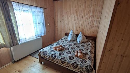 ヤブルニツァにあるPrutetsのベッドルーム1室(枕付きのベッド1台、窓付)