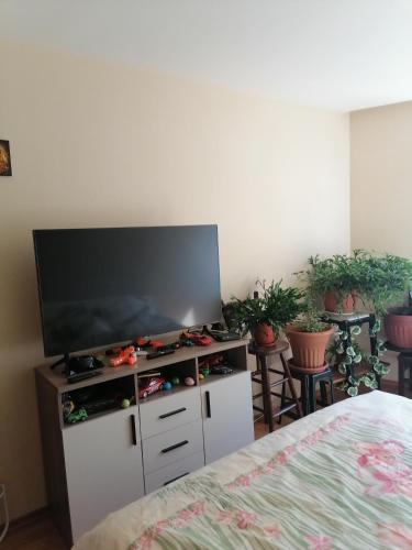 TV a/nebo společenská místnost v ubytování Golden sands Iglika-1