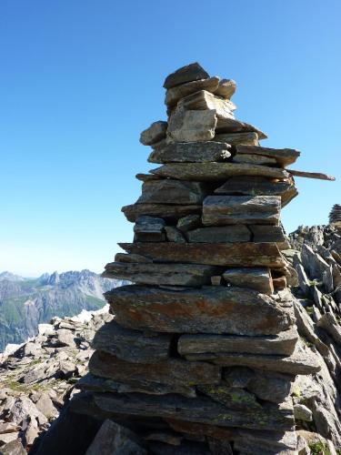 a pile of rocks on top of a mountain at Haus Christopherus in Klösterle am Arlberg