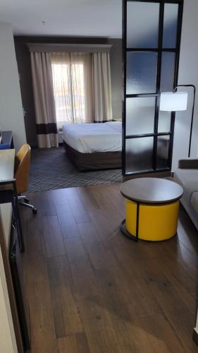 a room with a bed and a table and a couch at Comfort Suites Macon Northwest in Macon