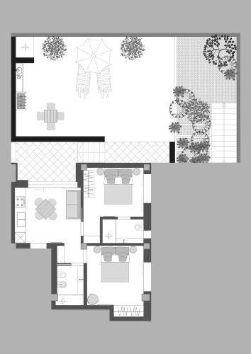 a floor plan of a house at Pescoluse Apartments in Marina di Pescoluse