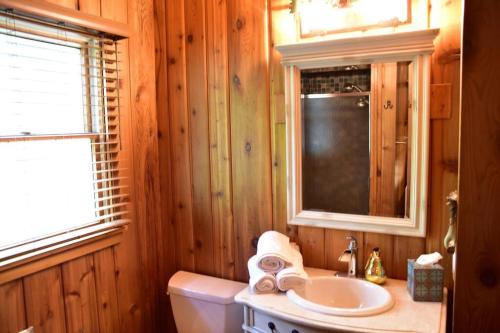 Ένα μπάνιο στο Quiet and Comfy 3bed/2bath - Chalet with hot tub.