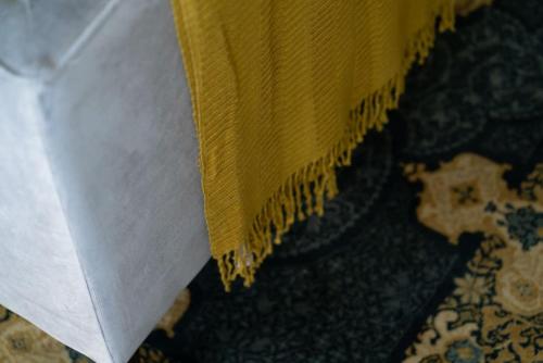 a close up of a piece of yellow cloth at Beachfront Luxury Home with Spectacular Sea Views in Herne Bay
