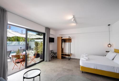 Posteľ alebo postele v izbe v ubytovaní Azul Apartments
