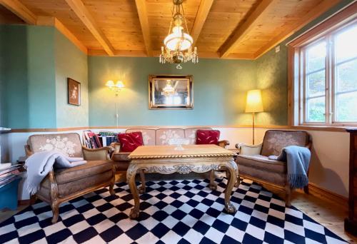 Χώρος καθιστικού στο Cabin with charm in Lofoten