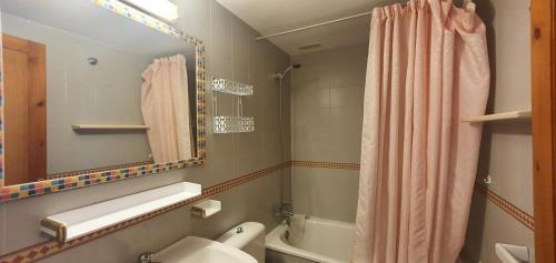 レスタルティットにあるBlauparck II 321のバスルーム(トイレ、洗面台、鏡付)