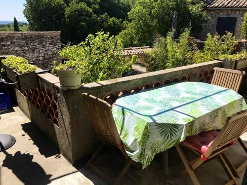 Zahrada ubytování Maison charmante à Orgnac-l'Aven avec piscine partagée.