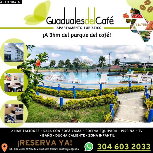 Bazén v ubytování Apartahotel a 2 km del Parque del Café, 104A nebo v jeho okolí