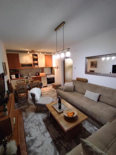 a living room with a couch and a table at Apartman Royal Vlašić in Vlasic