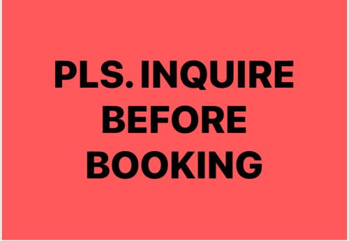 a red sign with the words psphrine before booking at 1 AC BR House 400mbps, Netflix,Parking,Massager,Cook in Rodriguez