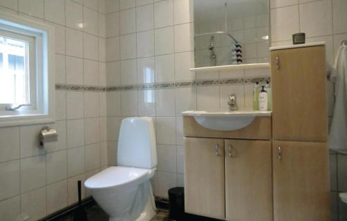 キスラヴィヤットにあるCozy Home In Gislaved With House Sea Viewのバスルーム(トイレ、洗面台付)
