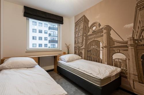 Posteľ alebo postele v izbe v ubytovaní Luxury Copper Apartment II