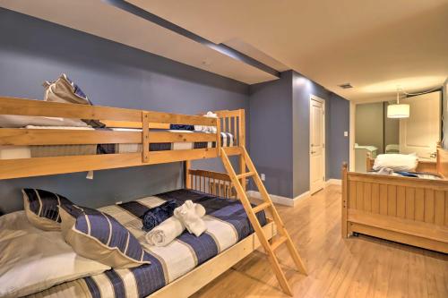 a bunk bed room with two bunk beds at Less Than Half-Mi to Skiing Lake Harmony Home with Hot Tub in Lake Harmony