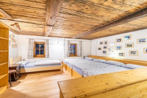 Posteľ alebo postele v izbe v ubytovaní Ferienhaus Alte Mühle Hohentauern