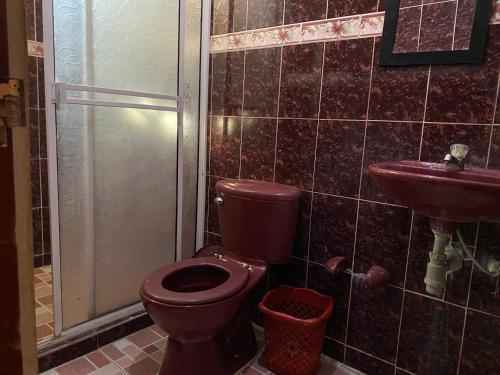 uma casa de banho com um WC e um lavatório em Comodo y tranquilo apartamento para tus vacaciones em Santa Marta