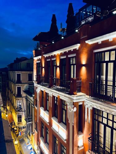 a view of a building at night at RUZ Hotels in Istanbul