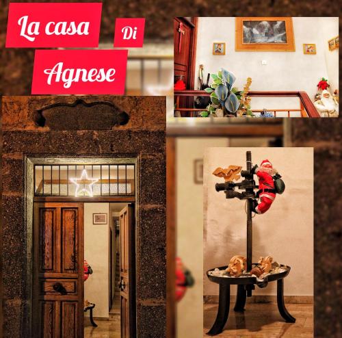 un collage de fotos de una casa con adornos navideños en La casa di Agnese, en Orvieto