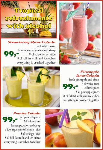 a flyer for a promotion of tropical refreshments with alcohol at Touch the Wind in Chaiyaphum