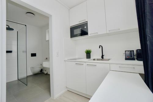 Kuchyň nebo kuchyňský kout v ubytování Motel by Maier Götzis- kontaktloser Check-in
