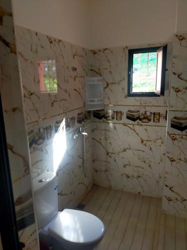 uma casa de banho com um WC e uma janela em Appartement Islam em Ouzoud