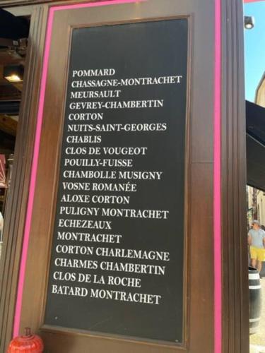 a sign in a store with words on it at Grand family home in the heart of Burgundy! in Saint-Berain-sur-Dheune