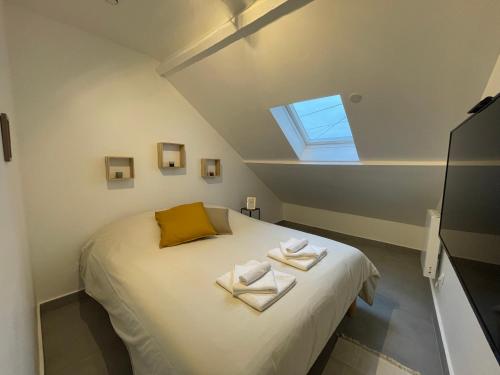 Posteľ alebo postele v izbe v ubytovaní Superbe T3 Duplex proche Paris & Disneyland