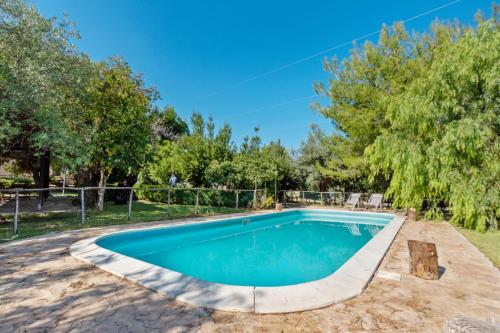 a swimming pool in a yard with trees at Agriturismo Terra Di Pace in Noto