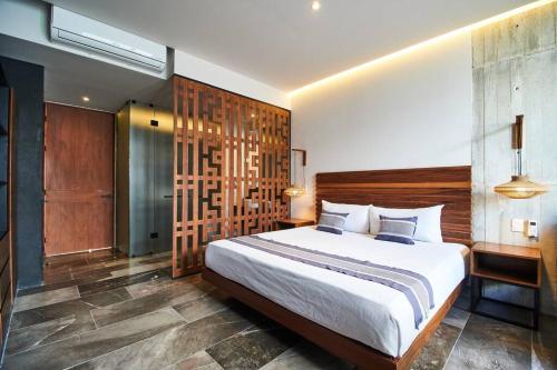 מיטה או מיטות בחדר ב-iiK 501 beautiful and classy appartment