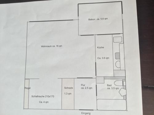 a drawing of a floor plan of a house at DeichApartments70-78 in Bremerhaven