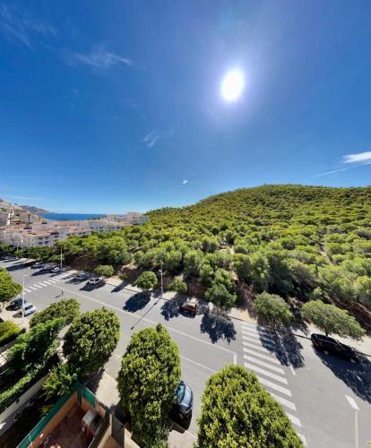 an aerial view of a parking lot at Aura Apartment Benidorm in Benidorm