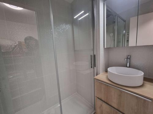 Ένα μπάνιο στο Charmant Studio Rénové 4 Pers, Balcon Sud, Proche Station - FR-1-393-156