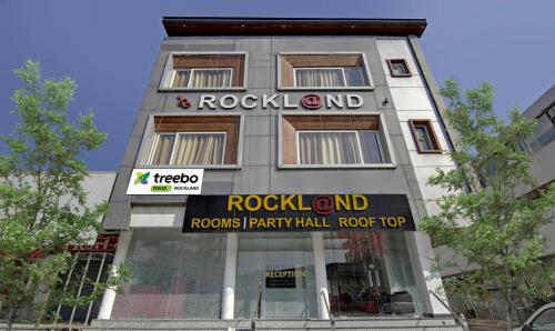a building with a rockford rooms party hall roof top at Treebo Trend Rockland Zirakpur in Chandīgarh