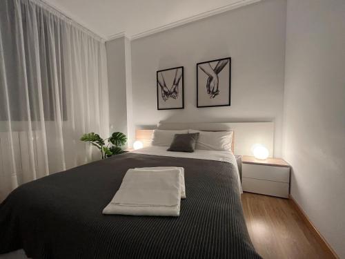 Ліжко або ліжка в номері Apartamento San Vicente de la Sonsierra Confort