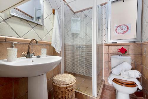 een badkamer met een wastafel en een toilet bij Casa Teresa in La Guancha
