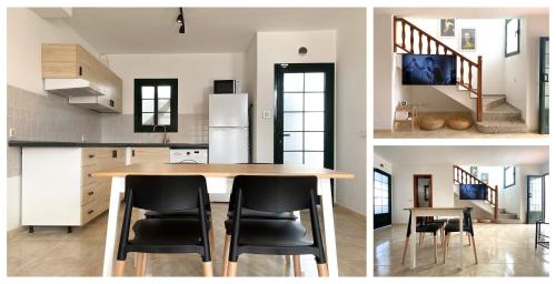 a kitchen with a table and chairs in a room at Villa Córdoba in Playa Blanca