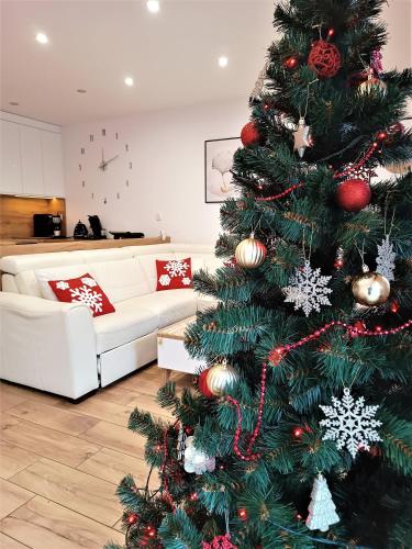 Posezení v ubytování Apartament przy Kopalni Srebra