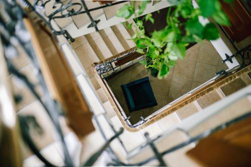 an overhead view of a mirror in a bathroom at Spatla in Gaschurn