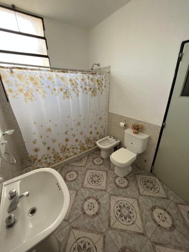 a bathroom with a sink and a toilet at Magnolia Departamento Céntrico in San Fernando del Valle de Catamarca