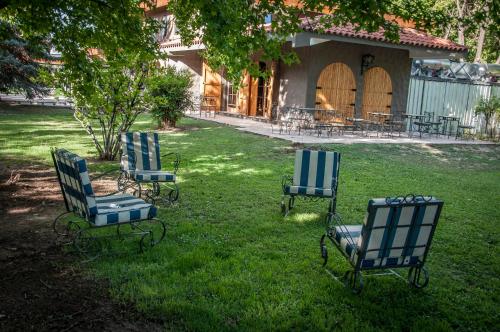 a group of chairs sitting in the grass at Terra Campo Posada in Chacras de Coria