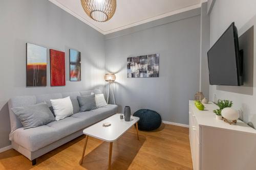 TV a/nebo společenská místnost v ubytování Athenian center apartments