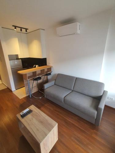 a living room with a couch and a table at Master Studio in Podgorica