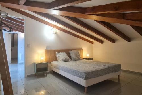 Postel nebo postele na pokoji v ubytování Magnifique villa avec piscine en bord de Mer