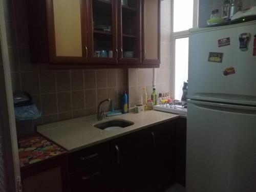 uma cozinha com um lavatório e um frigorífico em Private Room in Istanbul #10 em Istambul