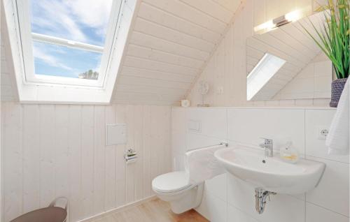 オルペニッツにあるGorgeous Home In Ostseeresort Olpenitz With Saunaのバスルーム(洗面台、トイレ付)、窓が備わります。