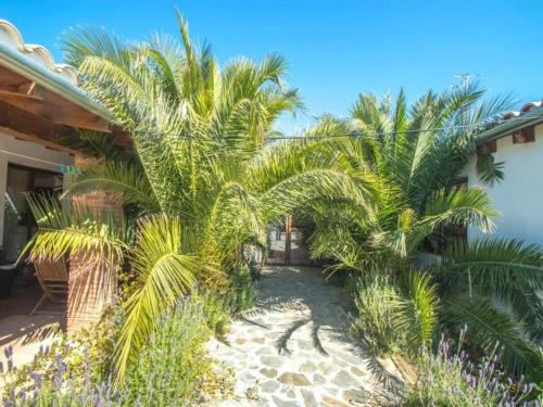 un complejo con palmeras en una playa en B&B Casa Loré D'or en Alora