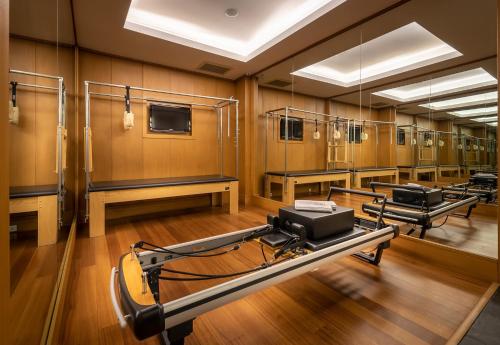 a row of baseball equipment in a room at The Stay Boulevard Nisantasi in Istanbul