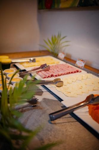 a table with a keyboard and tools on it at Pousada Vira Canoa in Itacaré