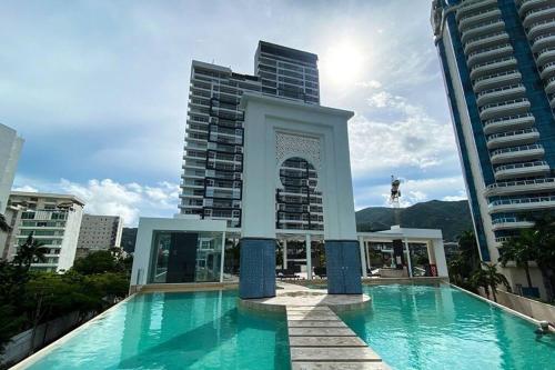 Bazén v ubytování Departamento en Acapulco con inmejorable vista nebo v jeho okolí