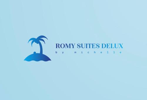 a chart with an island with a palm tree on it at Romy suites Deluxe in Netanya
